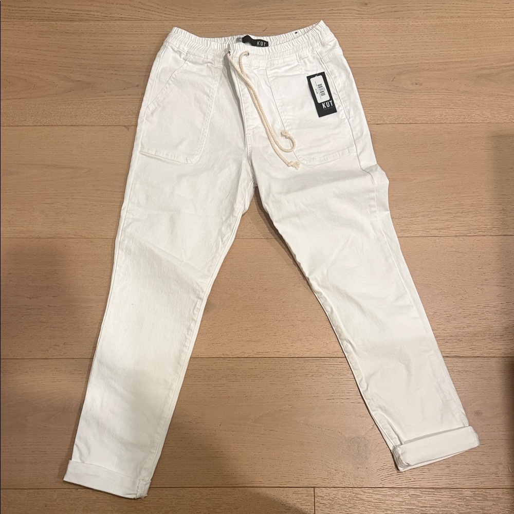 KUT White Casual Jogger Jean